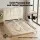 Artiss Double Upholstered Velvet Bed Frame with Tufted Headboard 133x185cm Cream White Platform No Box Spring Required