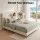 Artiss Double Upholstered Velvet Bed Frame with Tufted Headboard 133x185cm Cream White Platform No Box Spring Required