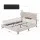 Artiss Queen Bed Frame with Storage Adjustable Headboard Charging Ports Beige Linen 300kg Capacity