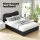 Artiss DARA Double Size Bed Frame Boucle Upholstered, Padded Headboard, Pine Wood Slat Support, Black, Sturdy Design