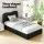 Artiss DARA King Single Bed Frame Boucle Upholstered, Wooden Slat Support, Padded Headboard, Black, 217cm