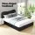 Artiss DARA Queen Size Bed Frame Boucle Upholstered, Wooden Slat Support, Padded Headboard, Black, 300KG Capacity