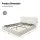 Artiss Queen Bed Frame with Gaslift Storage, Bouclé Upholstered, Pine Wood Platform, Padded Headboard, Beige White