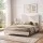 Artiss Double Bed Frame with Curved Bouclé Headboard, 300kg Capacity, Beige Upholstered Bedroom Design