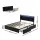Artiss Queen Bed Frame with LED, 4 Drawers, PU Leather Upholstery, Black, Durable Wood, Easy Assembly