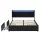 Artiss Queen Bed Frame with LED, 4 Drawers, PU Leather Upholstery, Black, Durable Wood, Easy Assembly