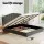Artiss FION King Size Bed Frame Velvet Grey Upholstered with Gas Lift Storage, Padded Headboard, Wooden Slats