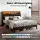 Artiss JINA Double Bed Frame: Black PU Leather, LED Headboard, Storage & Charging Ports, Fits 137x190cm Mattress