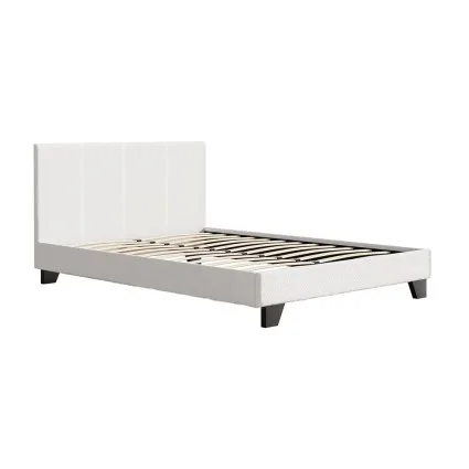 Artiss Neo Double Bed Frame - Premium Boucle Fabric, Textured Headboard, Durable Design, Easy Assembly
