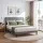 Artiss Double Bed Frame with Adjustable Upholstered Headboard 300kg Capacity Grey Mattress Compatible