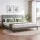Artiss King Bed Frame with Adjustable Headboard 300kg Capacity Grey Faux Linen Reinforced Slat Base