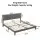 Artiss King Bed Frame with Adjustable Headboard 300kg Capacity Grey Faux Linen Reinforced Slat Base