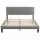 Artiss King Bed Frame with Adjustable Headboard 300kg Capacity Grey Faux Linen Reinforced Slat Base