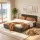 Artiss Heavy Duty Chenille Double Bed Frame Green Upholstered Platform Base 300kg Support 60cm Headboard