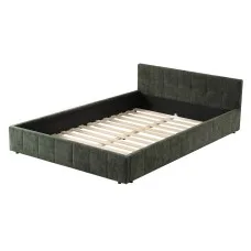 Artiss Heavy Duty Chenille Double Bed Frame Green Upholstered Platform Base 300kg Support 60cm Headboard