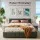 Artiss Queen Chenille Upholstered Bed Frame 300kg Heavy Duty Platform Base Low Profile 60cm Green Noise Free Slatted