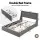 Artiss Double Bed Frame 4 Storage Drawers Tufted Wingback Headboard Charging Station Charcoal Grey 300kg