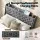 Artiss Double Bed Frame 4 Storage Drawers Tufted Wingback Headboard Charging Station Charcoal Grey 300kg