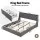 Artiss King Bed Frame Charcoal Grey with 4 Storage Drawers and Built in Charging Station Tufted Headboard