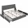 Artiss King Bed Frame Charcoal Grey with 4 Storage Drawers and Built in Charging Station Tufted Headboard