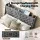 Artiss Queen Upholstered Bed Frame Charcoal Grey Tufted Wingback Headboard 4 Storage Drawers & Charging