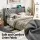 Artiss Queen Upholstered Bed Frame Charcoal Grey Tufted Wingback Headboard 4 Storage Drawers & Charging