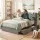 Artiss Queen Upholstered Bed Frame Charcoal Grey Tufted Wingback Headboard 4 Storage Drawers & Charging