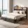 Artiss King Size PU Leather Bed Frame with LED Lights USB Charging and Storage Headboard Integrated Power