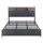 Artiss King Size PU Leather Bed Frame with LED Lights USB Charging and Storage Headboard Integrated Power