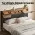 Artiss Queen PU Leather Smart Bed Frame with LED Lighting Storage Headboard USB Charging Station 153x224cm
