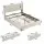 Artiss King Upholstered Bed Frame Beige with Charging Station Storage Drawers 300kg Capacity Bed Frame