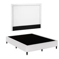 Artiss Queen Fabric Bed Frame with Padded Linen Look Headboard Grey Beige Metal Platform Base 151x200cm