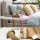 Artiss ROSY Double Bed Frame with Pink Velvet Scallop Bedhead and 50.5cm White Round Side Table Set (Double)