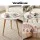 Artiss ROSY Double Bed Frame with Pink Velvet Scallop Bedhead and 50.5cm White Round Side Table Set (Double)