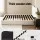 Artiss Bouclé Beige Double Bed Frame, Black Nightstand Set with Padded Headboard, Wooden Slats,; Easy Assembly