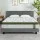 Artiss BedStory King Bed Frame Set with Hybrid Pocket Coil Mattress Medium Firm Linen Grey Padded Headboard