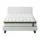 Bedstory Artiss Double Bed Frame in White PVC Leather with Padded Headboard & Hybrid Pocket Coil Mattress, Medium Firm