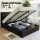 Artiss Gas Lift Queen Storage Bed Frame and Bedside Table Set Black PVC Leather 203x153cm Fit Queen Mattress