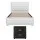 Artiss Gas Lift King Single Bed Frame with Hidden Storage and Black Bedside Table Set White PVC Leather