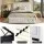 Artiss Gas Lift King Single Bed Frame with Hidden Storage and Black Bedside Table Set White PVC Leather