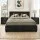 Artiss Queen Gas Lift Storage Bed Frame with 2 Black PU Leather Bedside Tables and Hidden Storage Options