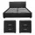 Artiss Queen Gas Lift Storage Bed Frame with 2 Black PU Leather Bedside Tables and Hidden Storage Options