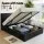 Artiss Queen Gas Lift Storage Bed Frame with 2 Black PU Leather Bedside Tables and Hidden Storage Options