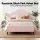 Artiss King Single Velvet Storage Bed Frame with Plush Headboard & White Bedside Table, Pink, 180kg Capacity