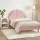 Artiss ROSY King Single Bed Frame with Pink Scallop Velvet Headboard and White Bedside Table Set