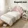 Artiss ROSY King Single Bed Frame with Pink Scallop Velvet Headboard and White Bedside Table Set