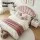 Artiss Pink Velvet Double Bed Frame with Scallop Headboard & White 2-Drawer Bedside Table, 204x144x105cm