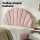 Artiss Pink Velvet Double Bed Frame with Scallop Headboard & White 2-Drawer Bedside Table, 204x144x105cm