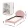 Artiss Rosy King Single Bed Frame Scallop Pink Velvet Headboard with 2 White Bedside Tables 216x114cm