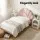 Artiss Rosy King Single Bed Frame Scallop Pink Velvet Headboard with 2 White Bedside Tables 216x114cm